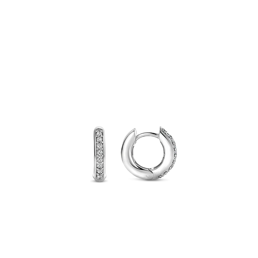 Ti Sento Milano Pave Zirconia Huggie Hoops