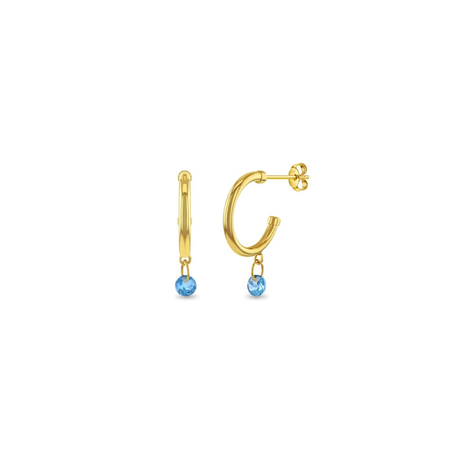 Turquoise Drop Little Girl's Hoop Earrings