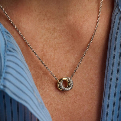 Ti Sento Milano Interlocking Circles Zirconia Necklace