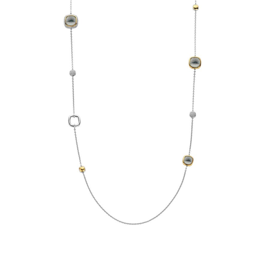 Ti Sento Milano Grey Pearl Tokens Necklace