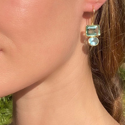 Aqua Quartz & Lime Quartz Valencia Earrings