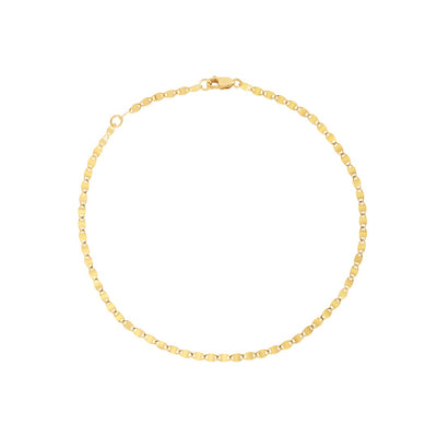 Valentino Chain Adjustable Anklet in Yellow Gold