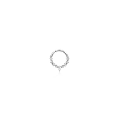 AURELIE GI Kalena White Sapphire Single Clicker Hoop