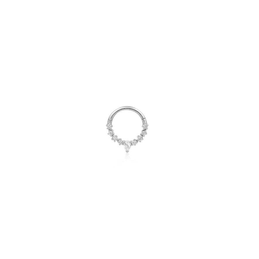 AURELIE GI Kalena White Sapphire Single Clicker Hoop