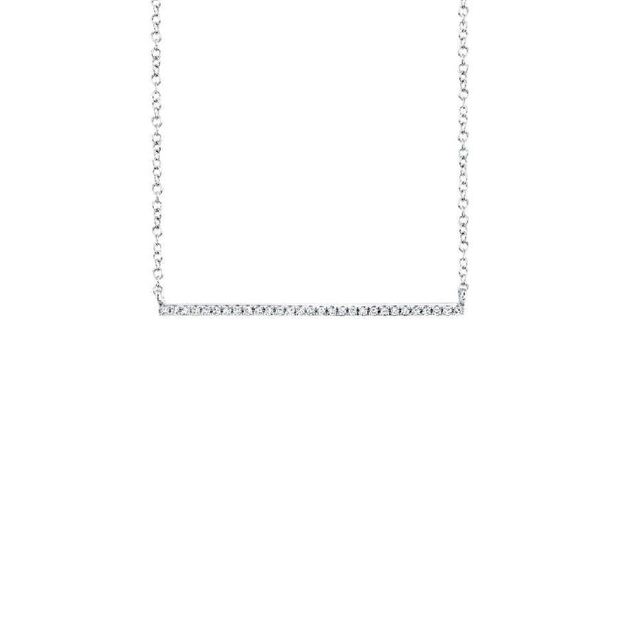 Shy Creation Thin Diamond Bar Necklace
