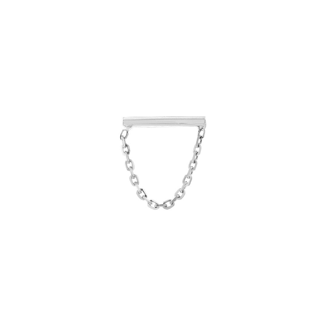 Small Bar Drape Chain Earrings