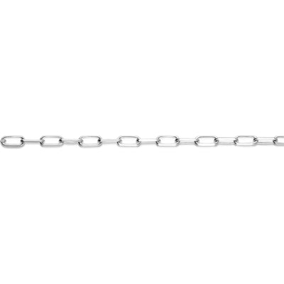Paperclip Chain Anklet in White Gold