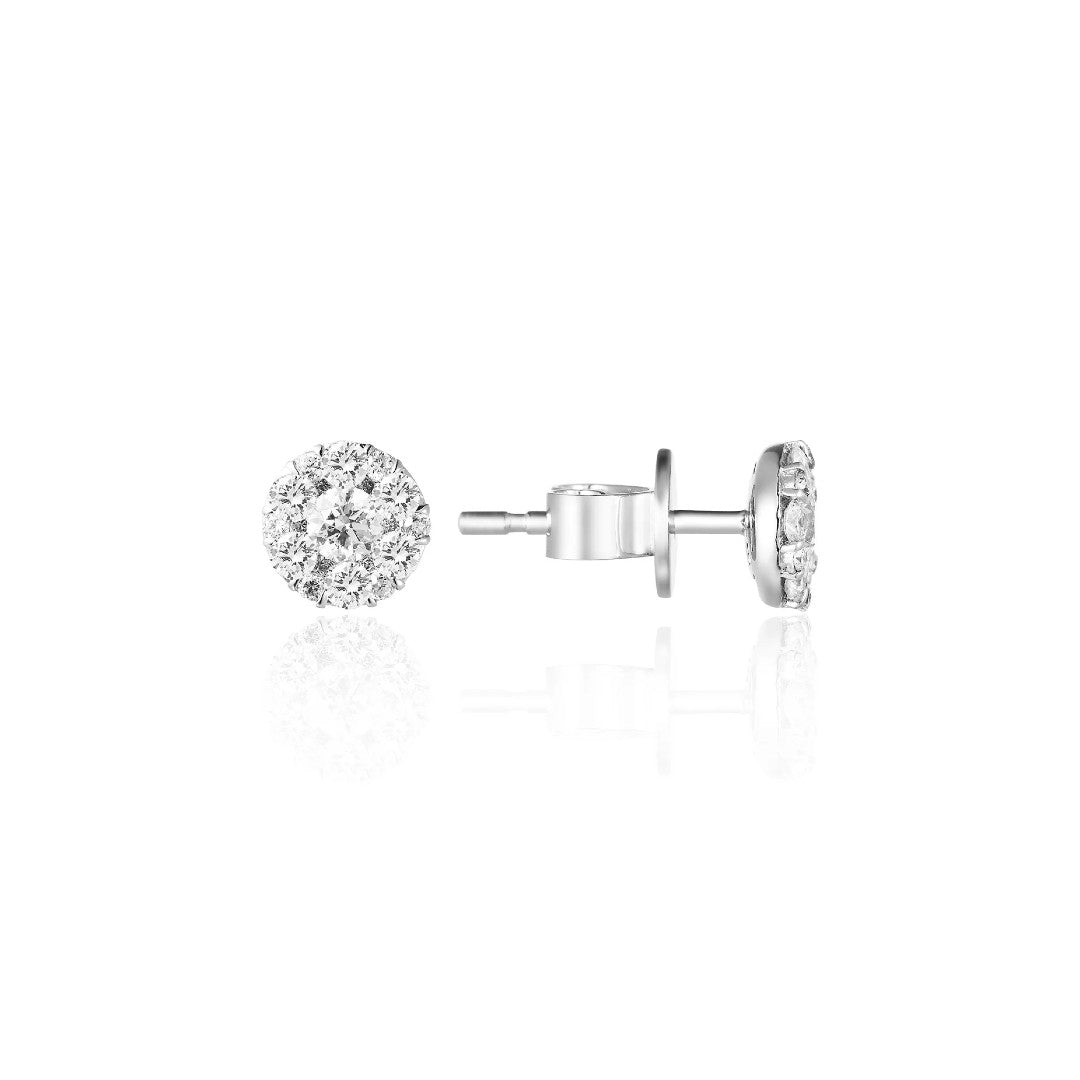 Diamond Cluster Stud Earrings