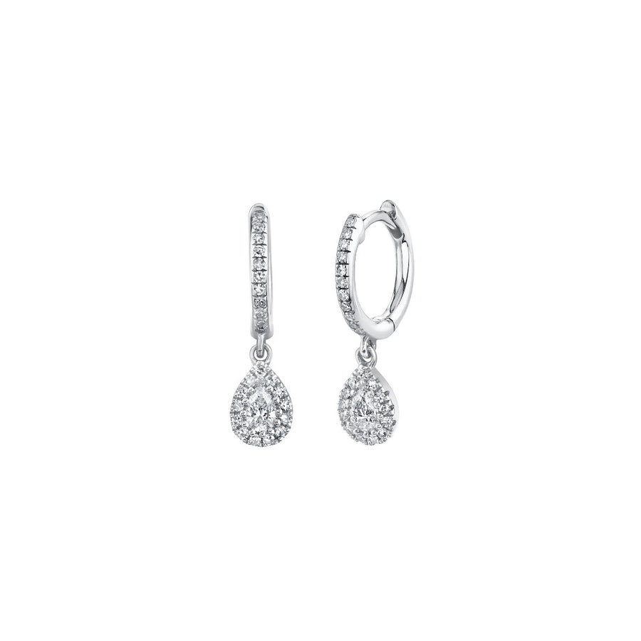 Shy Creation Diamond Huggies with Pear Drop