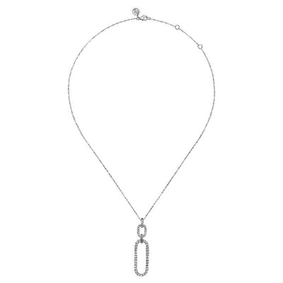 Gabriel & Co. Diamond Link Drop Necklace