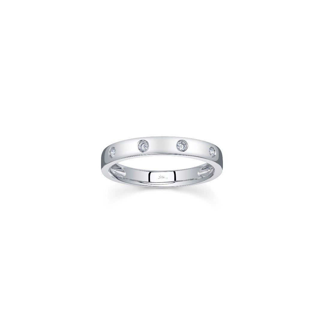 Shy Creation Diamond Burnished Halfway Band