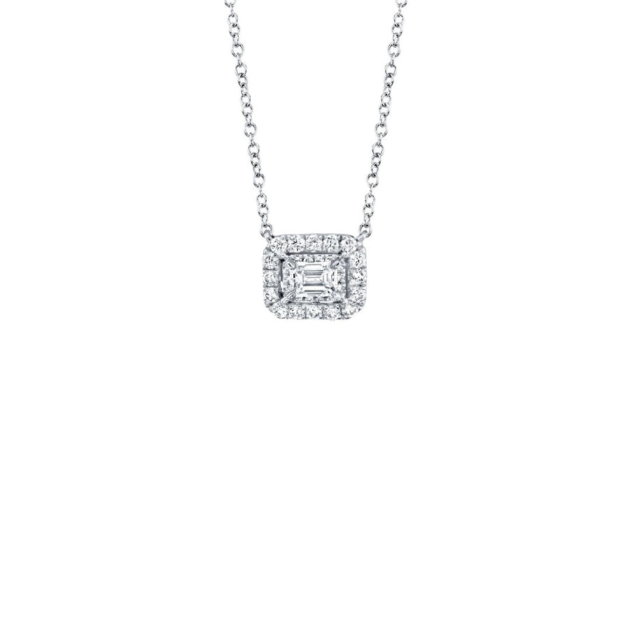 Shy Creation Emerald Cut Diamond Necklace