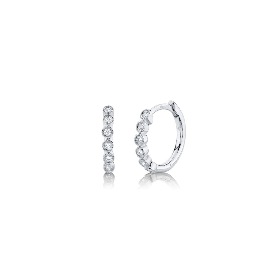Shy Creation Diamond Bezel Huggie Earrings