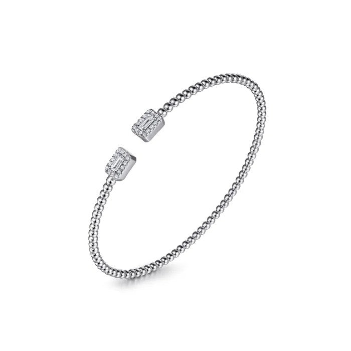 Gabriel & Co. Open Cuff Bracelet with Diamond Baguettes