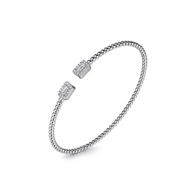 Gabriel & Co. Open Cuff Bracelet with Diamond Baguettes