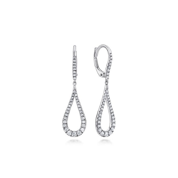 Gabriel & Co. Diamond Open Pear Drop Earrings