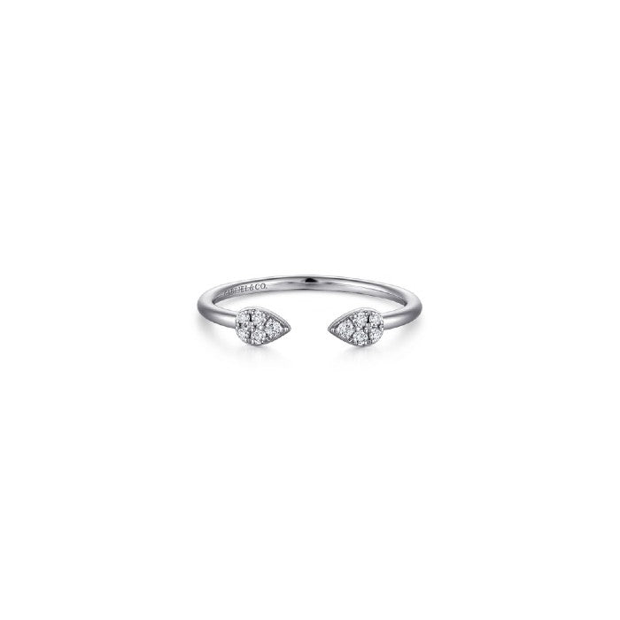 Gabriel & Co. Teardrop Pave Diamond Split Ring