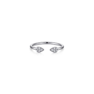 Gabriel & Co. Teardrop Pave Diamond Split Ring