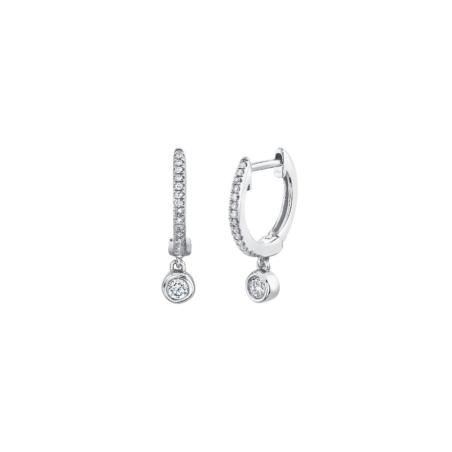 Shy Creation Mini Bezel Diamond Huggie Earrings