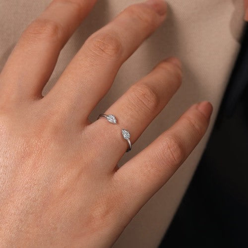 Gabriel & Co. Teardrop Pave Diamond Split Ring