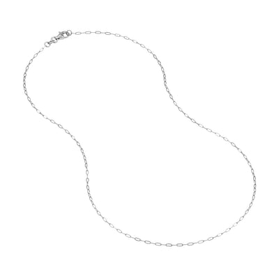 Paperclip 1.25mm Chain in White Gold