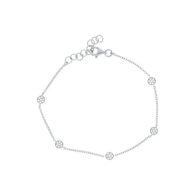Shy Creation Pave Diamond Circles Bracelet