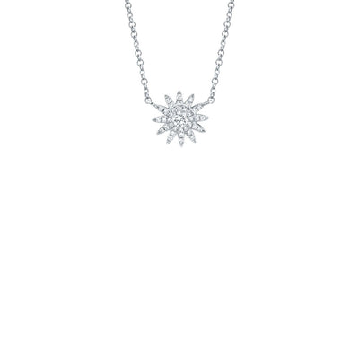 Shy Creation Pave Diamond Starburst Necklace