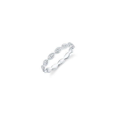 Shy Creation Diamond Marquise Scalloped Stacking Ring