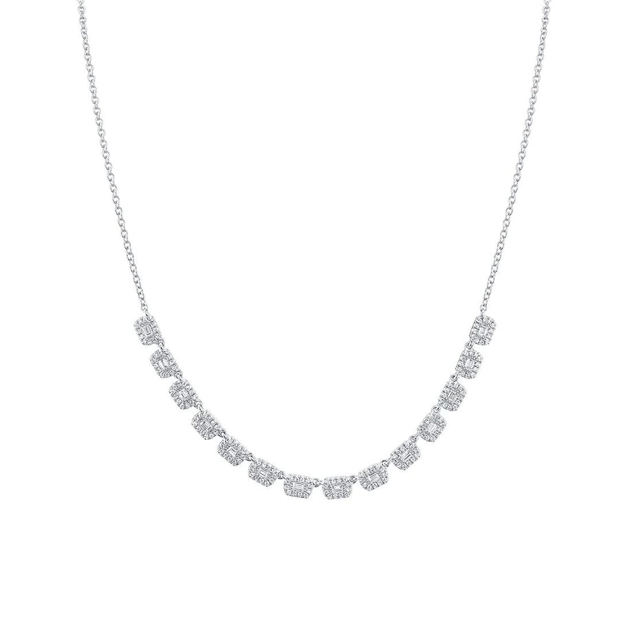 Shy Creation Diamond Baguette Necklace