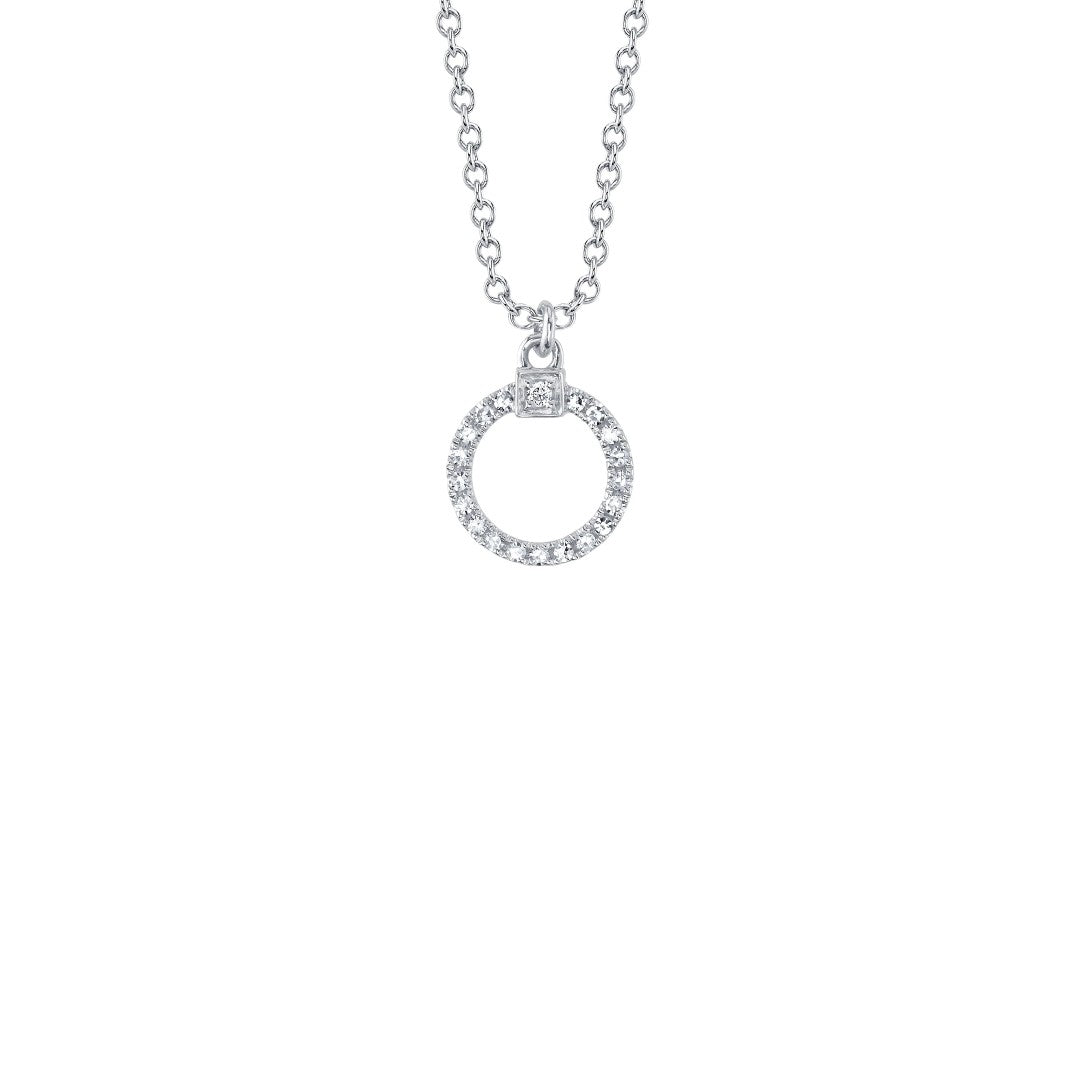 Shy Creation Diamond Open Circle Necklace