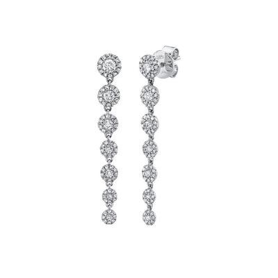 Shy Creation Pave Diamond Circles Drop Earrings