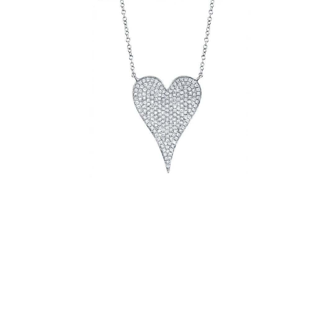 Shy Creation Pave Diamond Heart Necklace