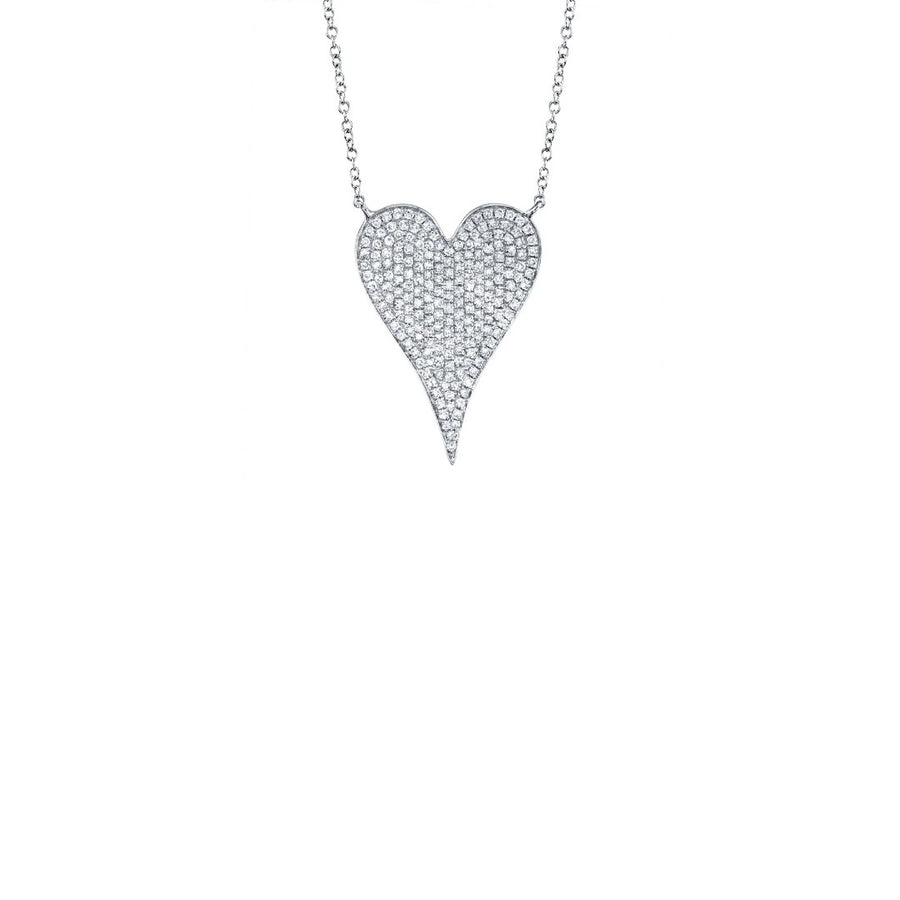 Shy Creation Pave Diamond Heart Necklace
