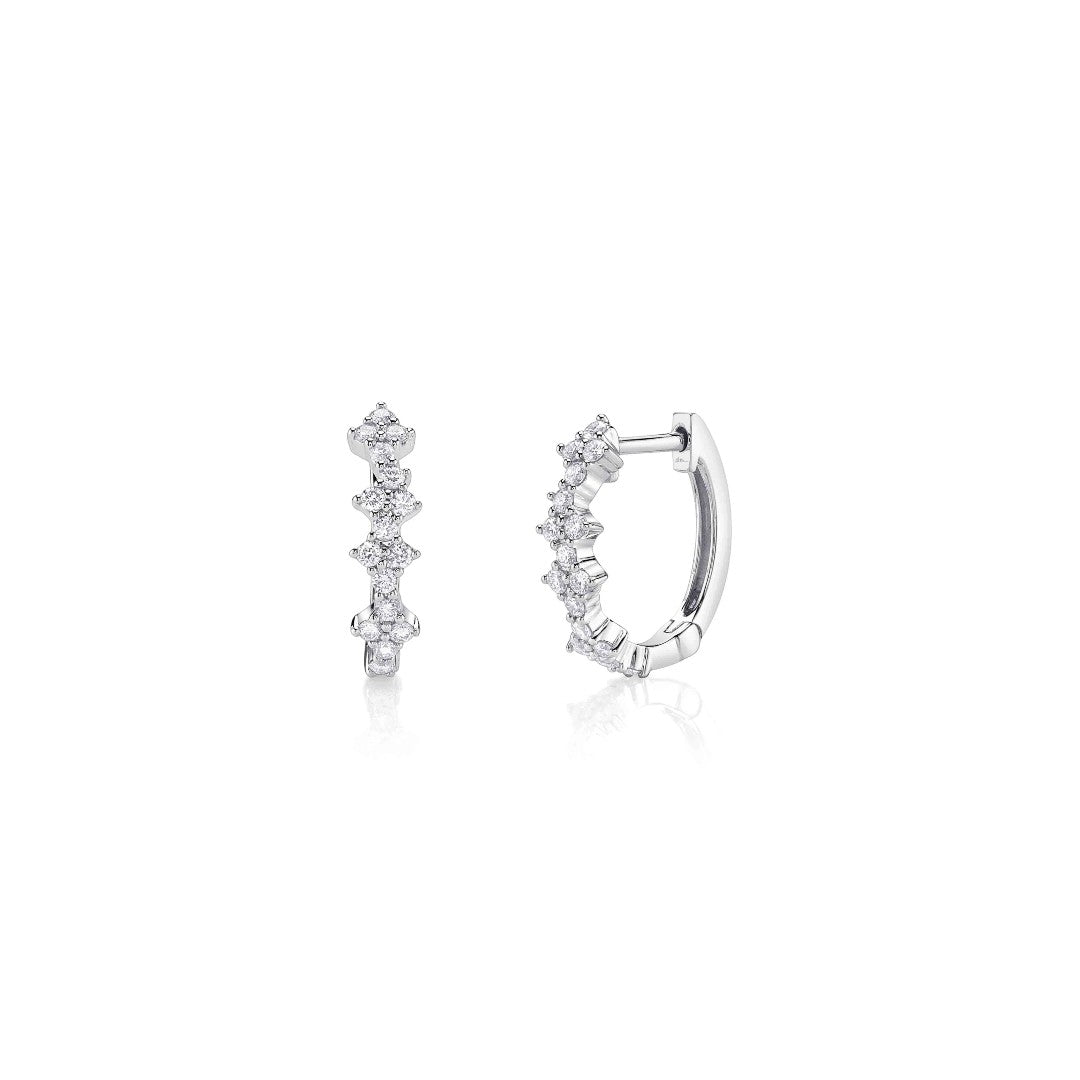 Shy Creation Quatrefoil Diamond Hoops