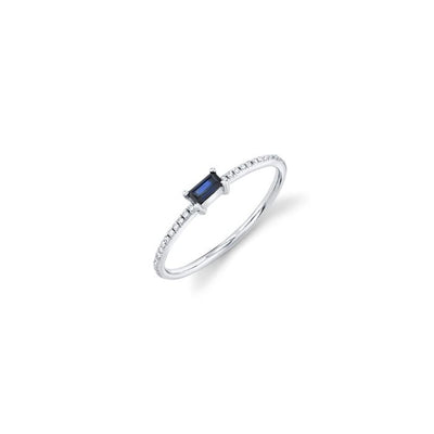 Shy Creation Sapphire Baguette & Diamond Ring