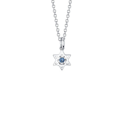 Shy Creation Sapphire Star of David Necklace