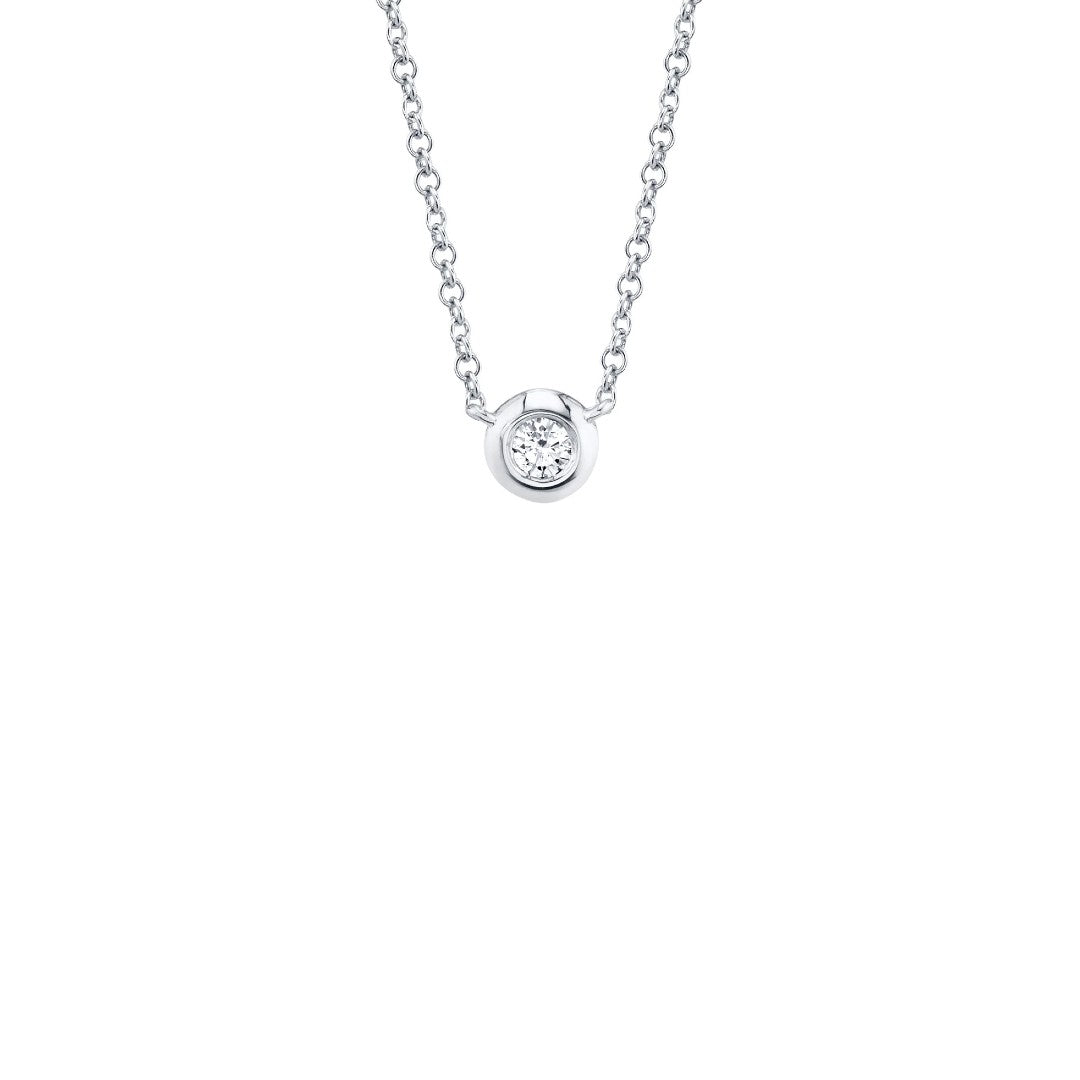 Shy Creation Single Diamond Bezel Necklace