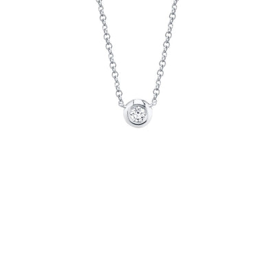 Shy Creation Single Diamond Bezel Necklace