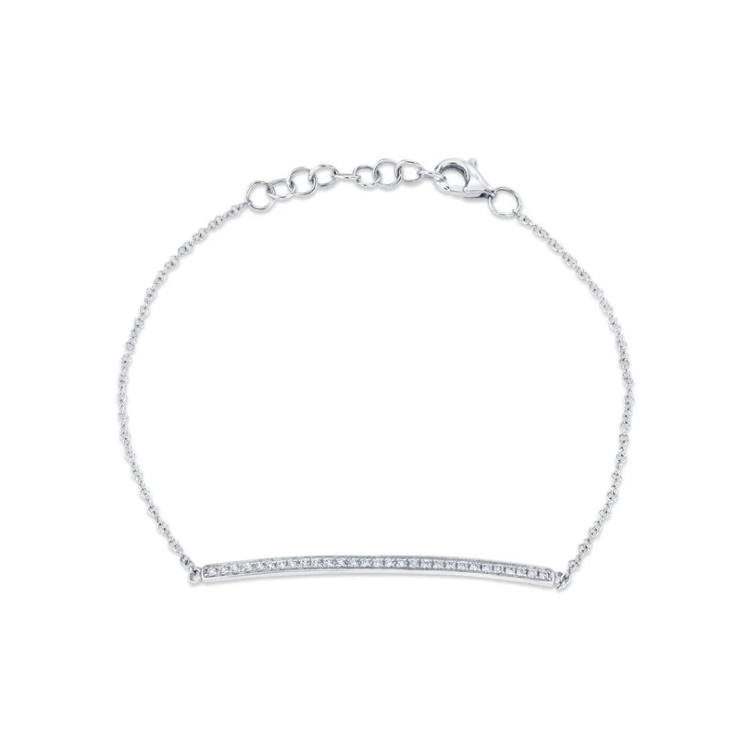 Shy Creation Thin Diamond Bar Bracelet