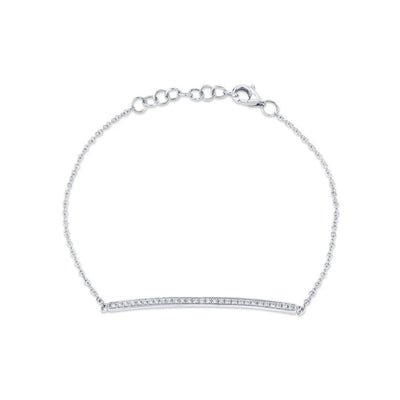 Shy Creation Thin Diamond Bar Bracelet