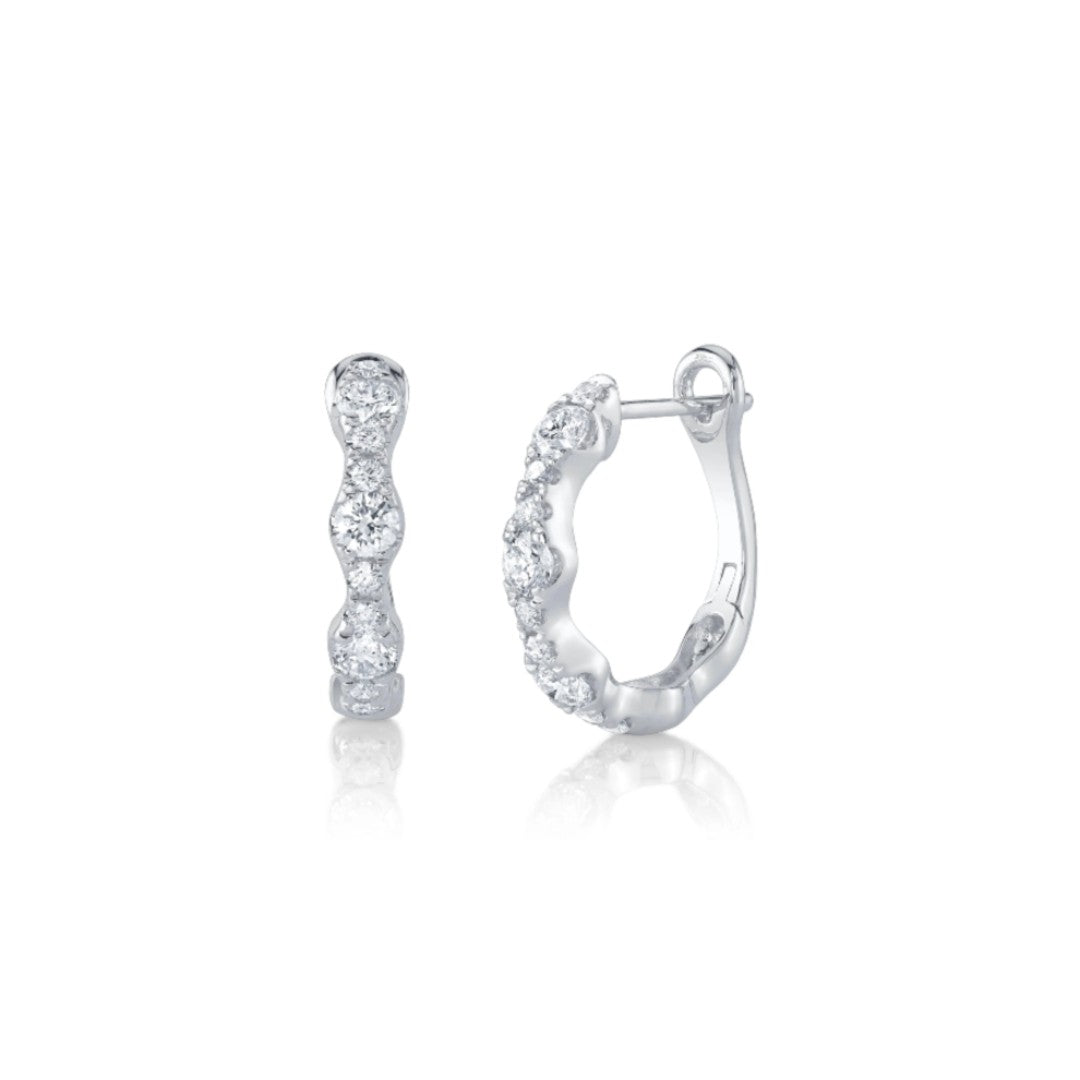 Shy Creation Wavy Diamond Hoops