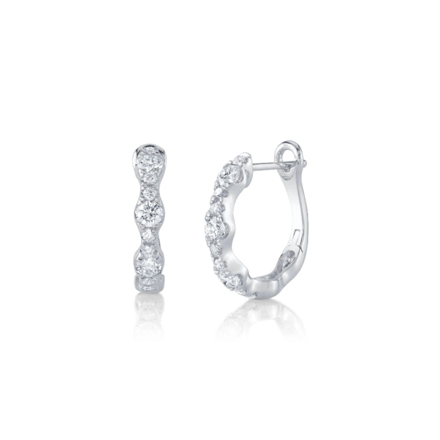 Shy Creation Wavy Diamond Hoops