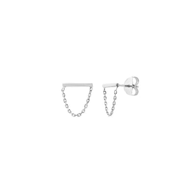 Small Bar Drape Chain Earrings