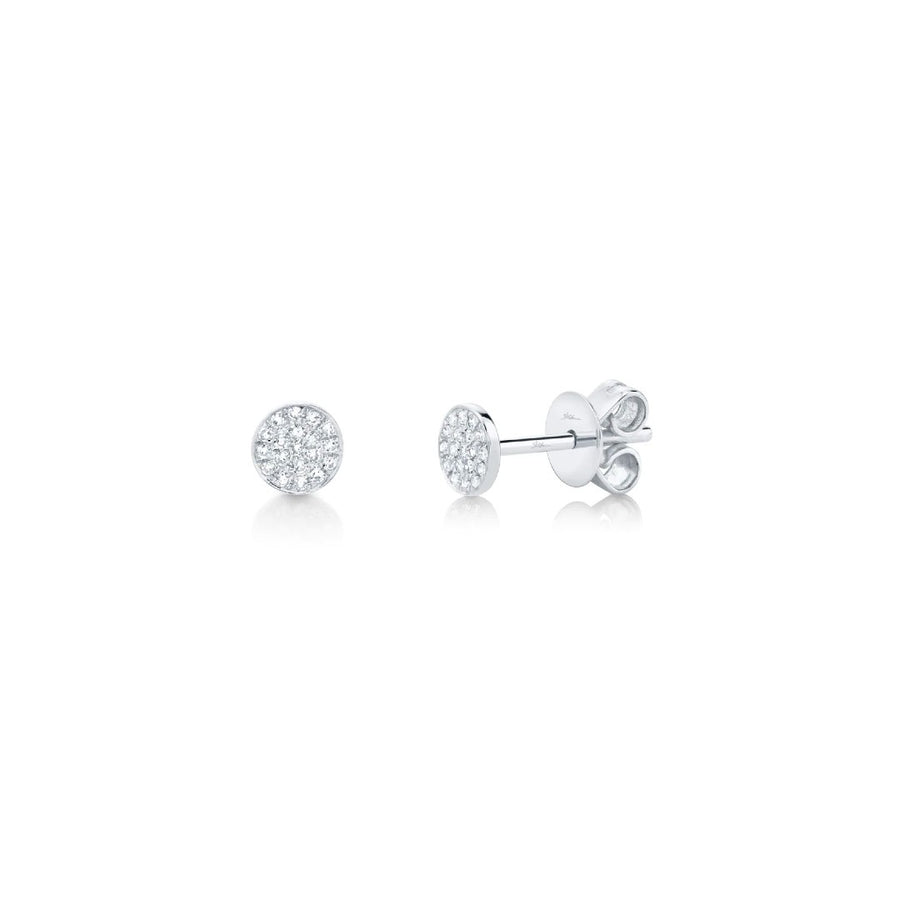 Shy Creation Small Pave Diamond Disc Studs