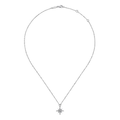 Gabriel & Co. Diamond Starburst Pendant Necklace