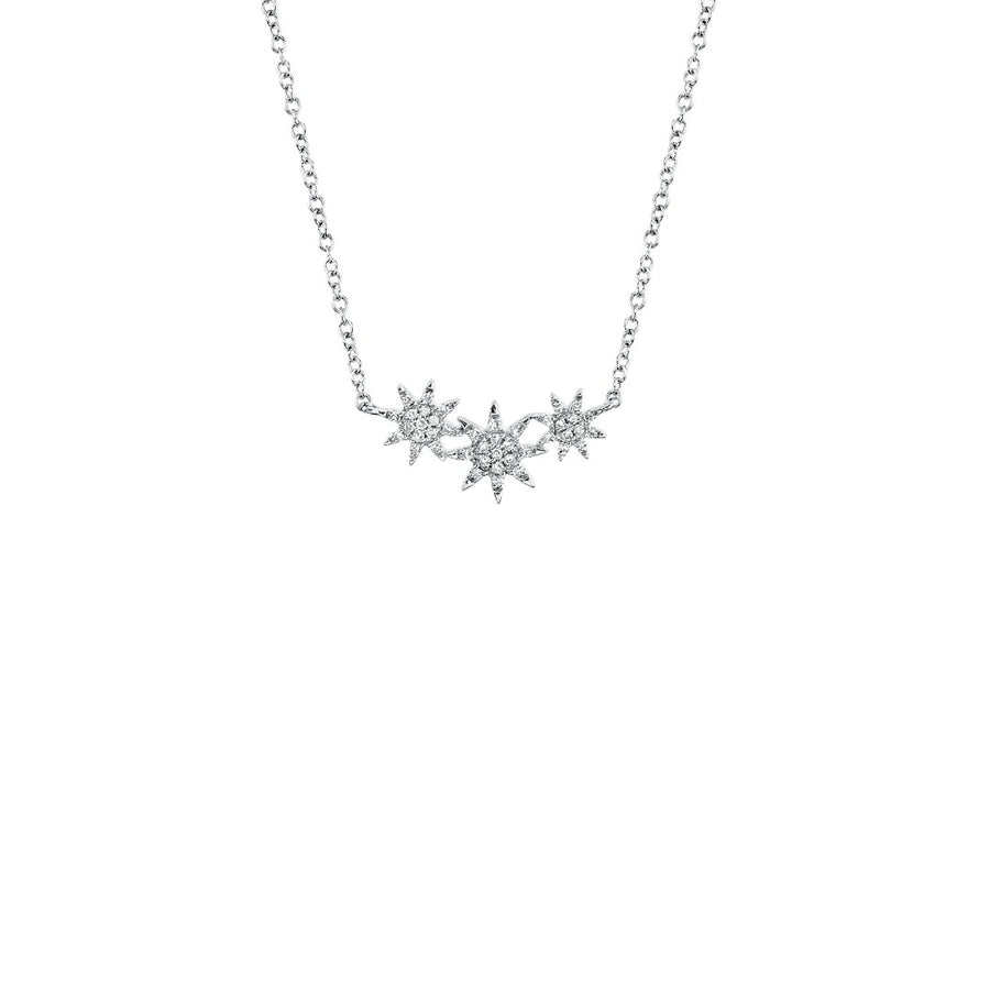 Shy Creation Triple Diamond Starbursts Necklace