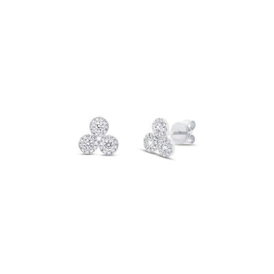 Shy Creation Triple Cluster Diamond Earrings