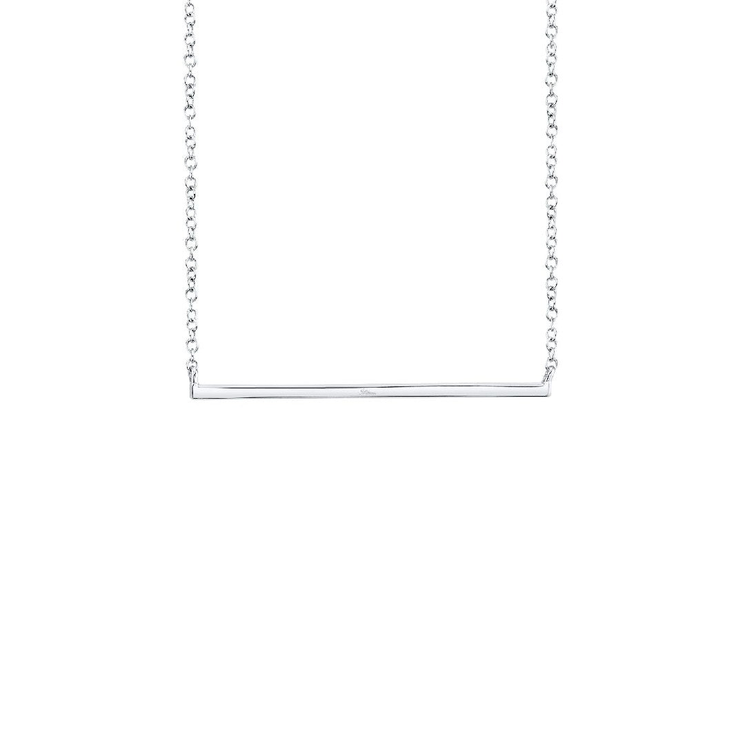 Shy Creation Thin Diamond Bar Necklace