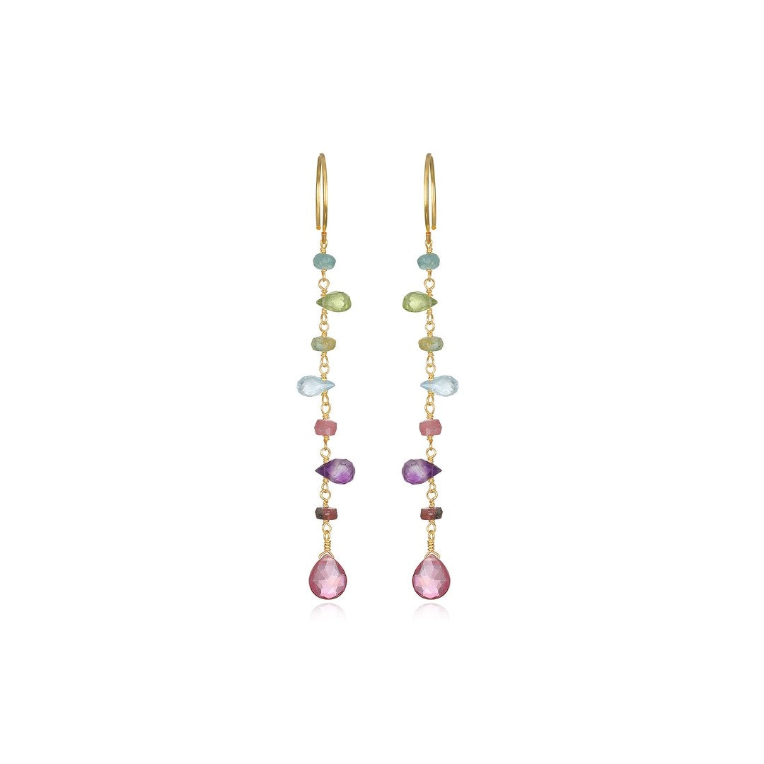 Wildflower Gemstone Dangle Earrings