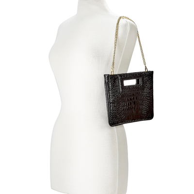 Gigi NY Willa Clutch in Embossed Croco Leather
